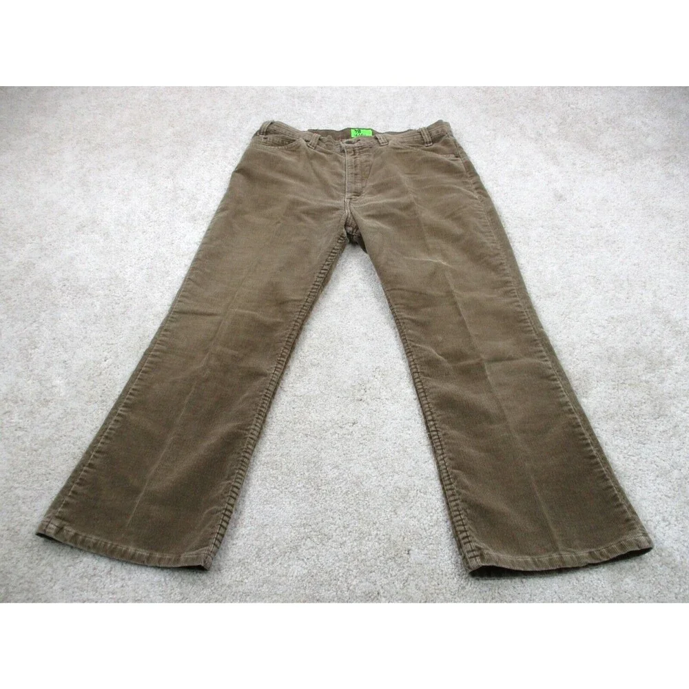 VINTAGE Levis Jeans Men 33x25 Brown White Tab Corduroy Bootcut Western 80s USA - Picture 2 of 14